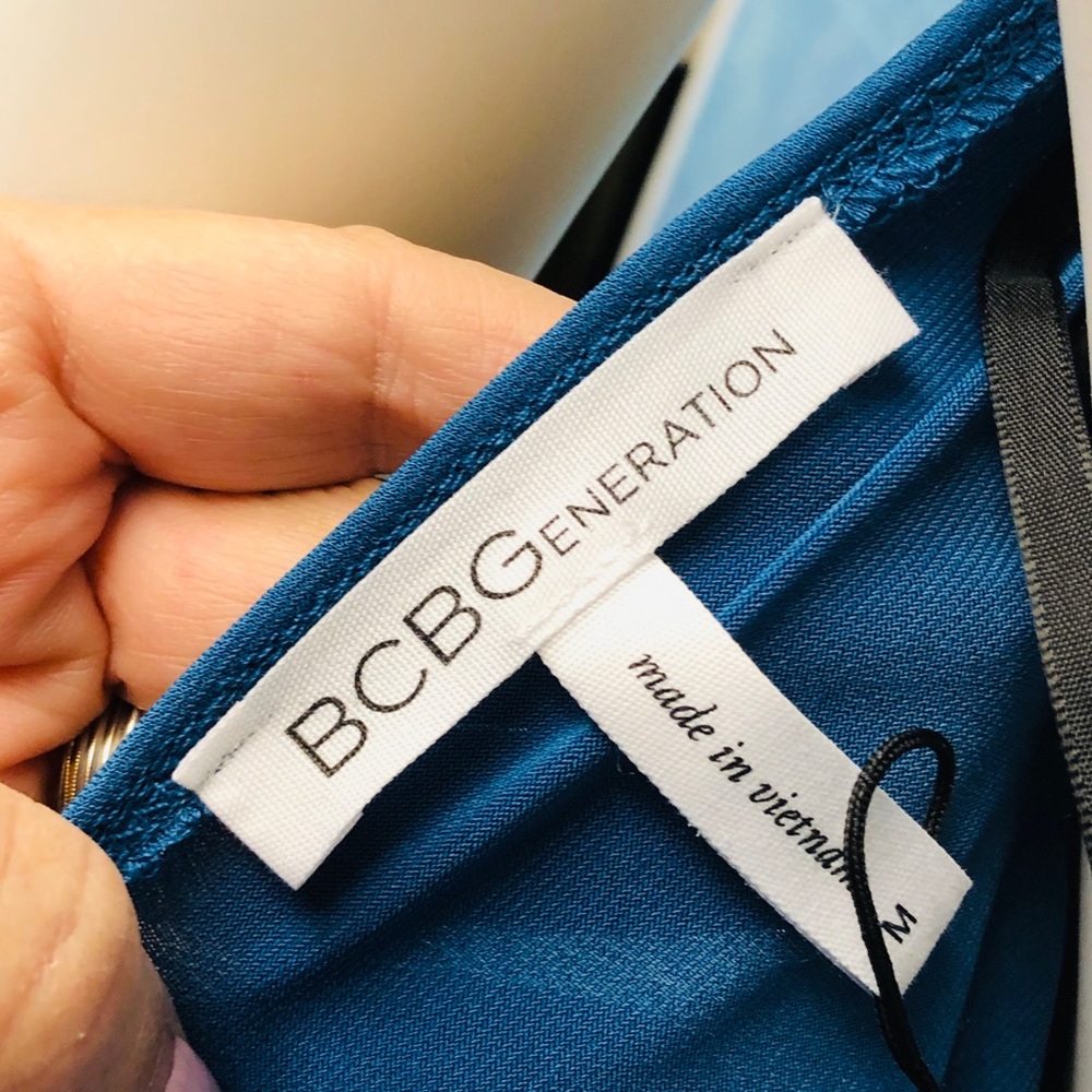NEW BCBG SEXY HALTER TOP BODY SUIT WITH STRAPPY BACK IN BRILLIANT BLUE - Picture 14 of 16
